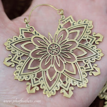 Load image into Gallery viewer, Floral Mandala Brass Earrings
