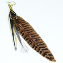 Load image into Gallery viewer, Boho Rooster and Pheasant Feather Earring
