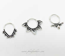 Load image into Gallery viewer, Tribal Silver Septum Rings

