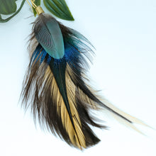 Load image into Gallery viewer, Boho Macaw and Peacock Feather Earring
