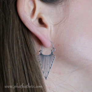 Mini Linear Triangle Earrings