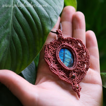 Load image into Gallery viewer, Statement Labradorite Macrame Necklace
