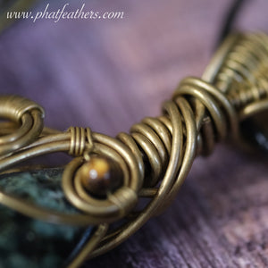 Serpentine Bronze Wrapped Statement Necklace