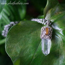Load image into Gallery viewer, Quartz and Tiger&#39;s Eye Alpaca Silver Necklace
