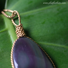 Load image into Gallery viewer, Rainbow Obsidian Bronze Wrap Necklace
