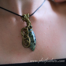 Load image into Gallery viewer, Serpentine Bronze Wrapped Statement Necklace
