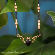 Load image into Gallery viewer, Black Onyx Necklace with Flat Brass Wire
