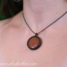 Load image into Gallery viewer, Round Goldstone Macrame Necklace
