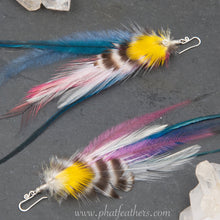 Load image into Gallery viewer, Striped Feather Earrings
