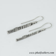 Load image into Gallery viewer, Tribal Drop Silver Plated Brass Earrings
