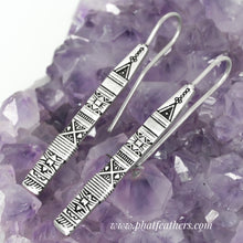 Load image into Gallery viewer, Tribal Drop Silver Plated Brass Earrings
