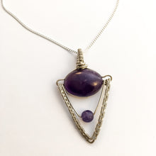 Load image into Gallery viewer, Amethyst Geometric Silver Necklace

