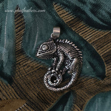 Load image into Gallery viewer, Brass Chameleon Pendant
