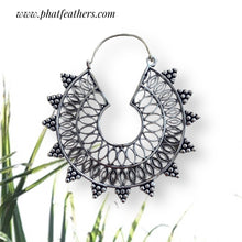 Load image into Gallery viewer, Large Tribal Statement Brass Spike Earrings
