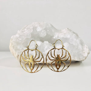 Spider Brass Earrings