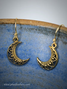 Dangling Crescent Moon Earrings