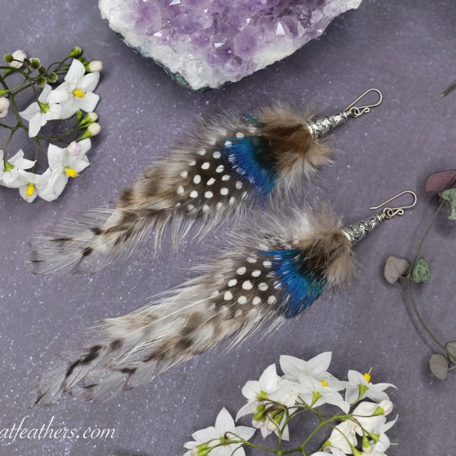 Spotted Feather Earrings