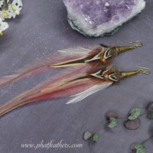 Load image into Gallery viewer, Long Pink Feather Earrings
