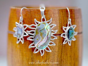 Abalone Shell Necklace and Earrings