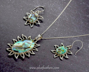 Abalone Shell Necklace and Earrings