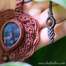 Load image into Gallery viewer, Statement Labradorite Macrame Necklace
