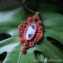 Load image into Gallery viewer, Statement Agate/Carnelian/Tiger&#39;s Eye Macrame Necklace
