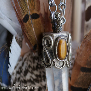 Quartz and Tiger's Eye Alpaca Silver Necklace