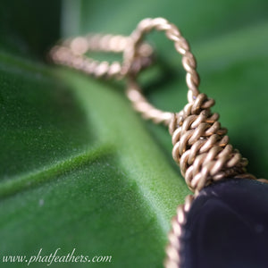 Rainbow Obsidian Bronze Wrap Necklace
