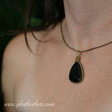 Load image into Gallery viewer, Rainbow Obsidian Bronze Wrap Necklace
