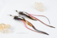 Load image into Gallery viewer, Herkimer Diamond Feather Earrings
