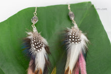 Load image into Gallery viewer, Herkimer Diamond Feather Earrings
