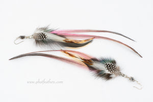 Herkimer Diamond Feather Earrings