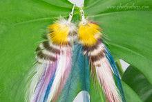 Load image into Gallery viewer, Striped Feather Earrings
