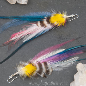 Striped Feather Earrings