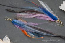 Load image into Gallery viewer, Blue Macaw Feather Earrings
