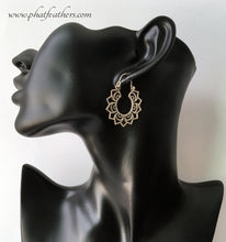 Load image into Gallery viewer, Lotus Silver Hoop Earrings
