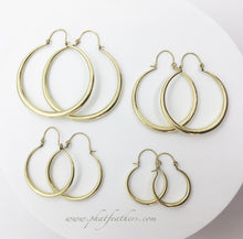 Load image into Gallery viewer, Thin Statement Hoops Brass

