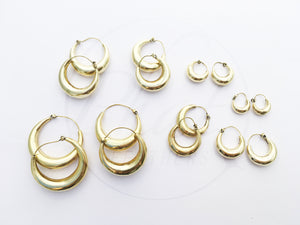 Brass Chunky Hoop Earrings