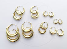 Load image into Gallery viewer, Brass Chunky Hoop Earrings
