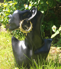 Load image into Gallery viewer, Brass Spike Hoop Earrings
