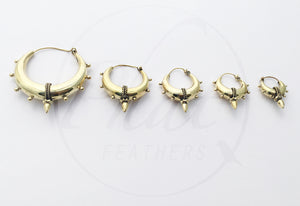 Brass Spike Hoop Earrings