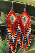 Load and play video in Gallery viewer, Rainbow Beaded Hanging Earrings
