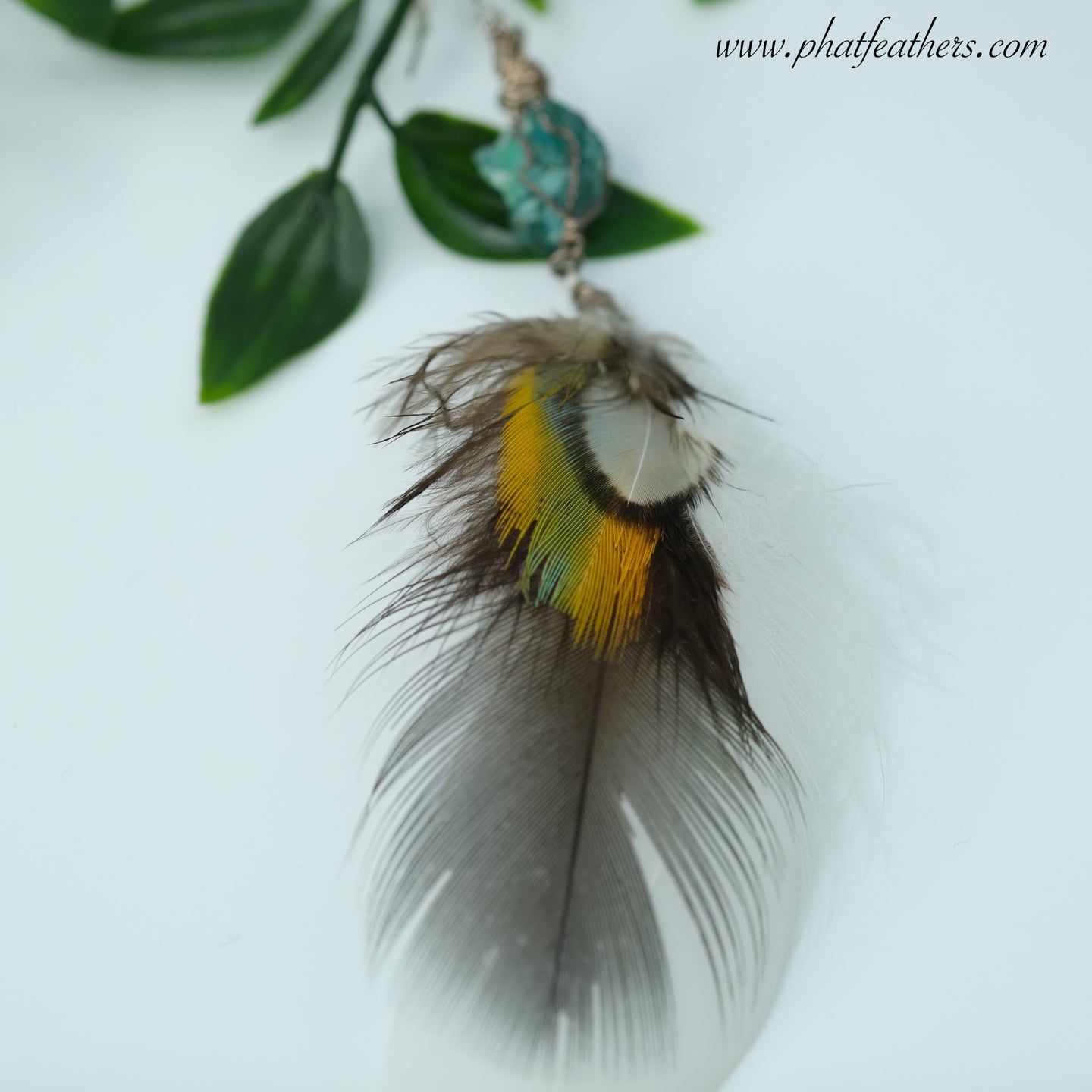 Boho Amazonite Feather Earring