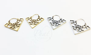 Brass Triangle Earrings