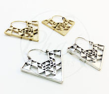 Load image into Gallery viewer, Brass Triangle Earrings
