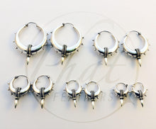 Load image into Gallery viewer, Silver Spike Hoop Earrings
