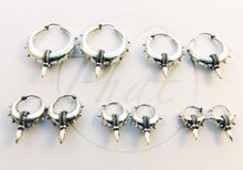 Load image into Gallery viewer, Silver Spike Hoop Earrings
