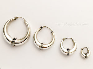 Silver Band Hoops