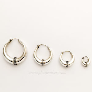 Silver Band Hoops
