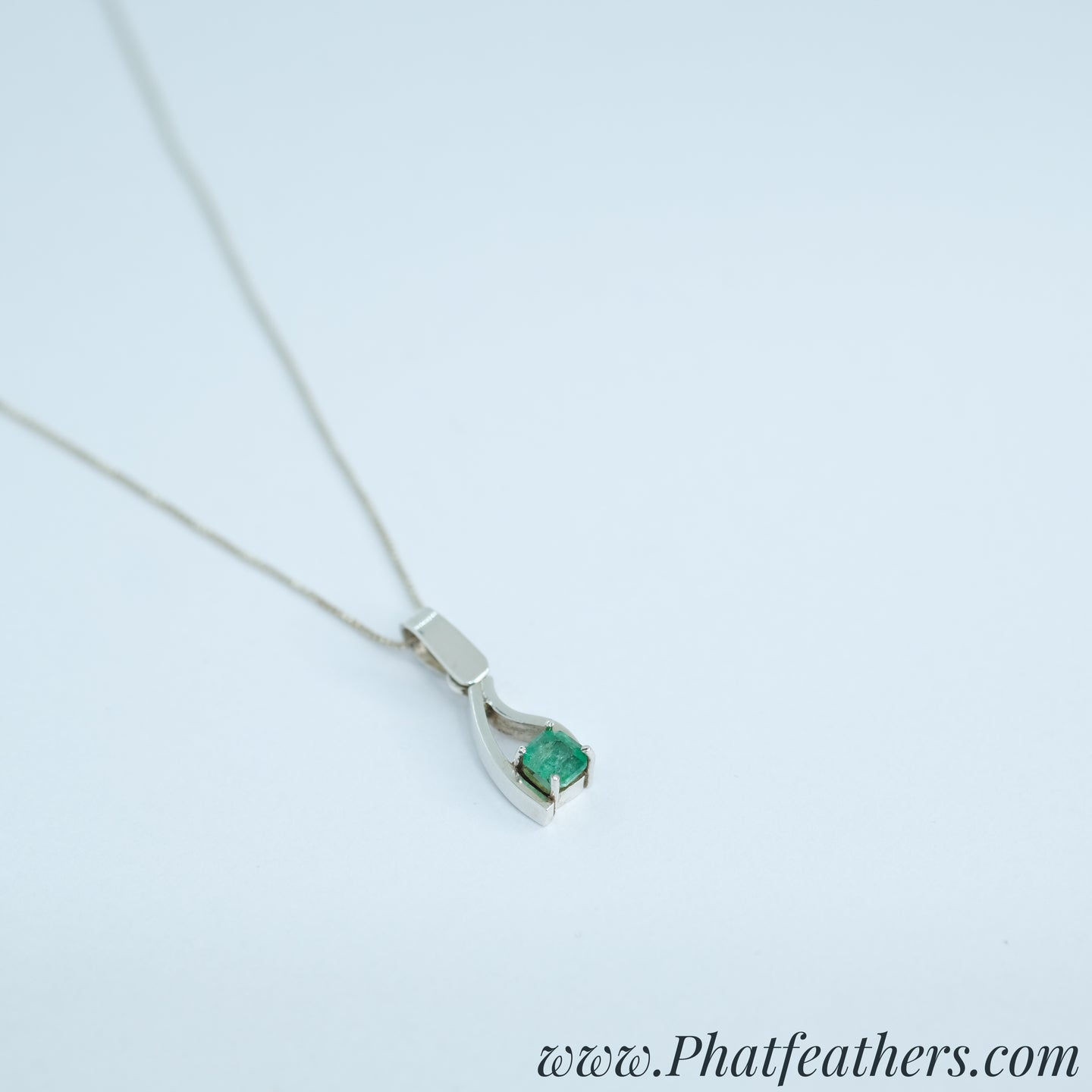Pear Shaped Emerald Earrings and Necklace Set